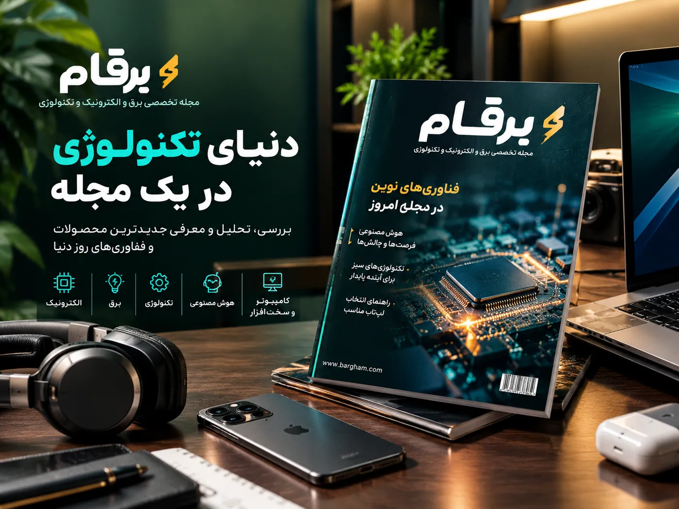 بنر مجله برقام؛ مجله تخصصی برق و الکترونیک و تکنولوژی، دنیای تکنولوژی در یک مجله