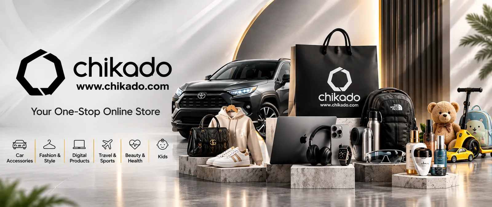 Chikado banner: your one-stop online store for car accessories, fashion, digital products and more | Saeed Hashemkhani